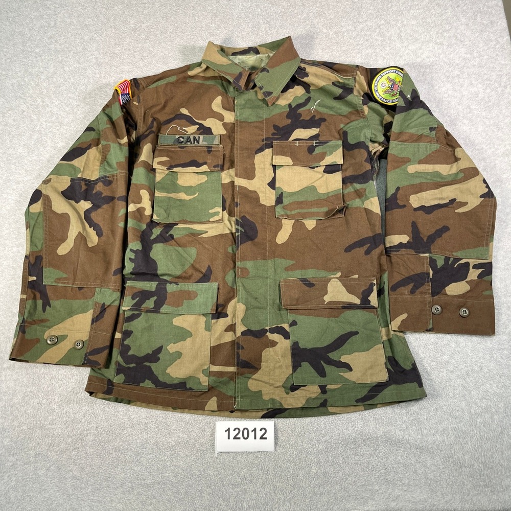 UNICOR Military Combat Jacket Mens Medium Multicolor Camouflage US Army Patch